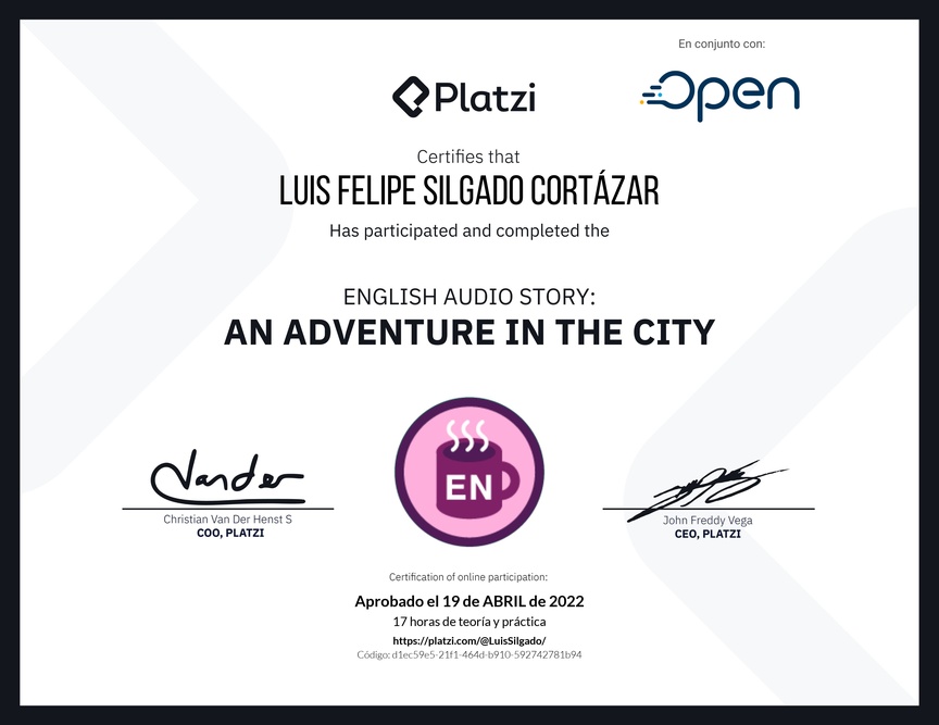 Diploma de Audio Historia en Inglés: Una Aventura en la Ciudad