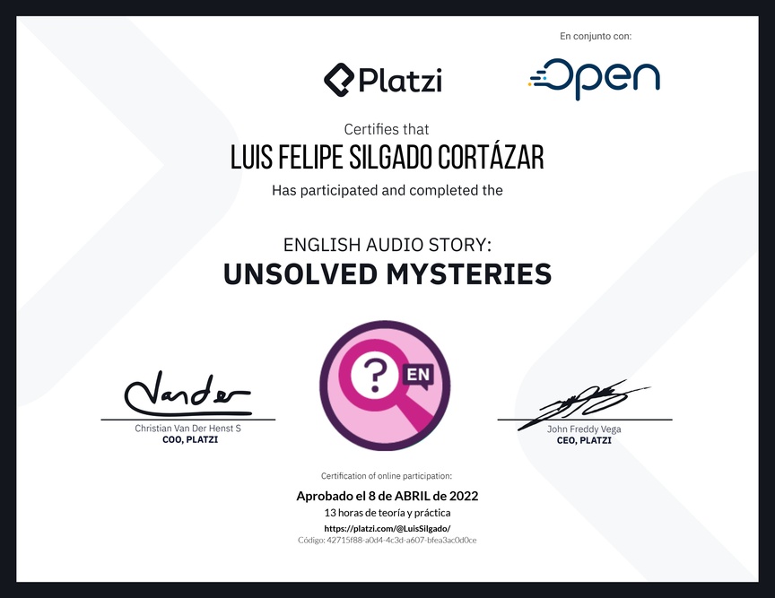 Diploma de Audio Historia en Inglés: Misterios sin Resolver