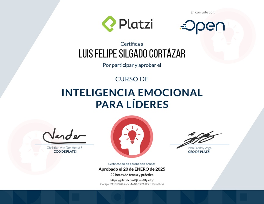 Diploma del Curso de Inteligencia Emocional para Líderes