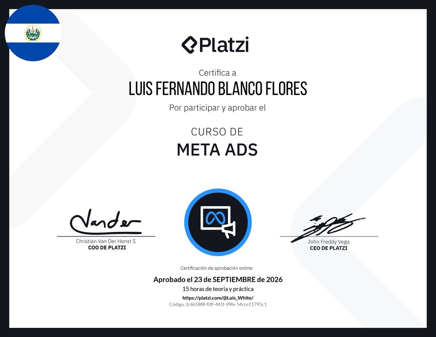 Diploma del Curso de Meta Ads