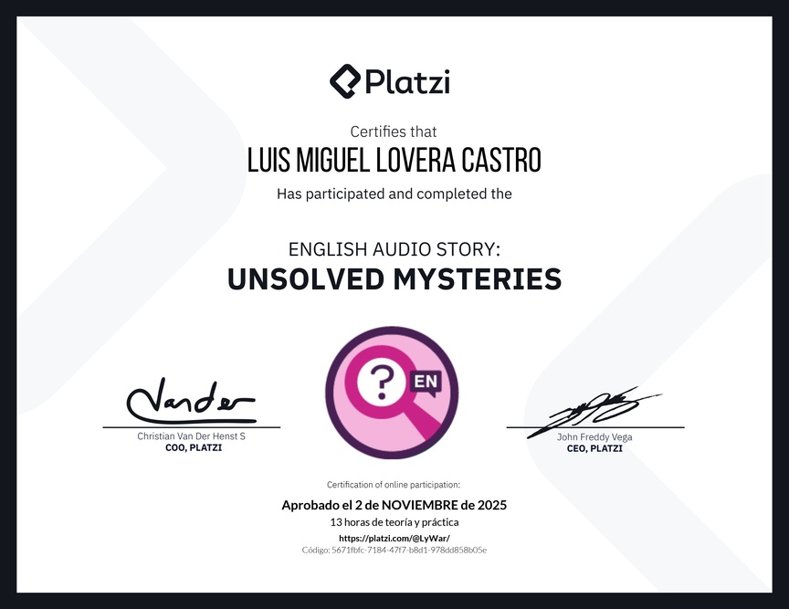 Diploma de Audio Historia en Inglés: Misterios sin Resolver