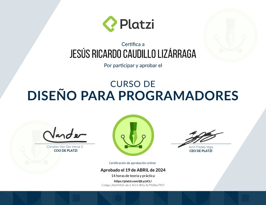 Diploma del Curso de Diseño para Developers