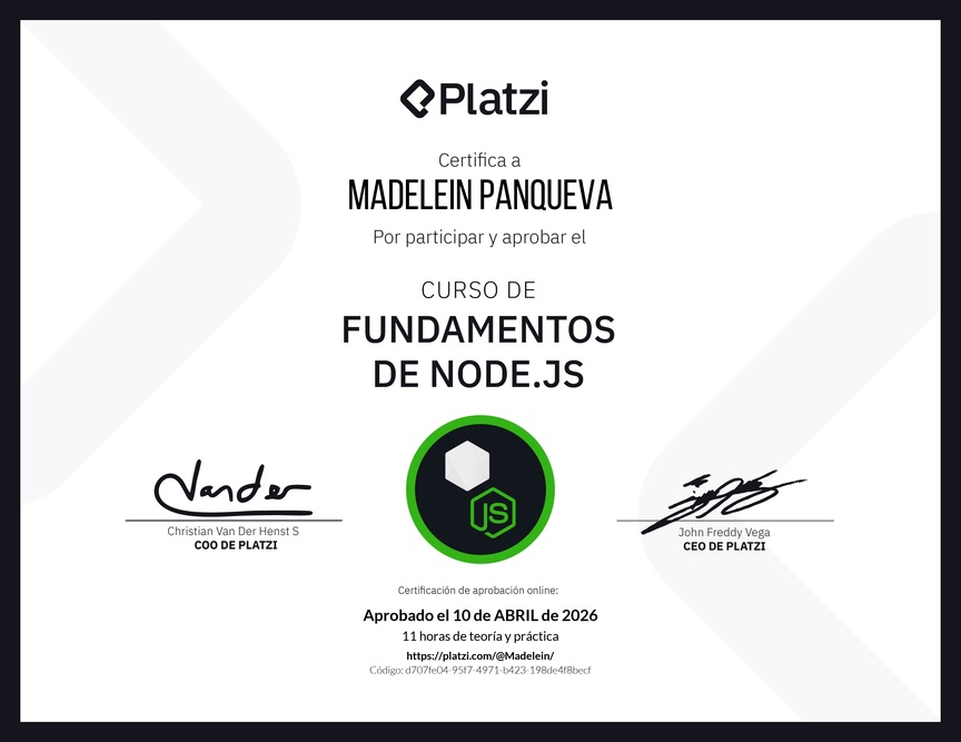 Diploma del Curso de Fundamentos de Node.js