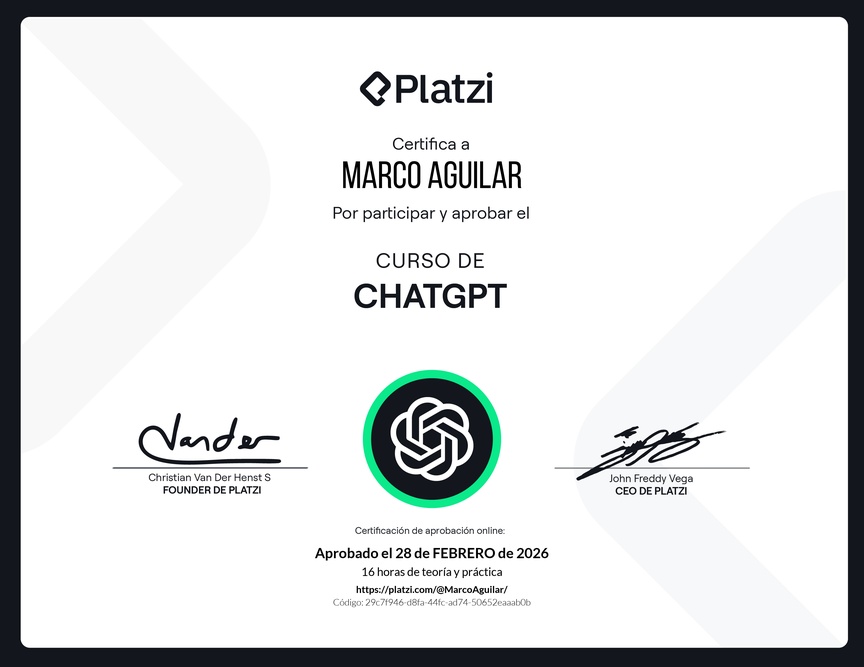 Diploma del Curso de ChatGPT
