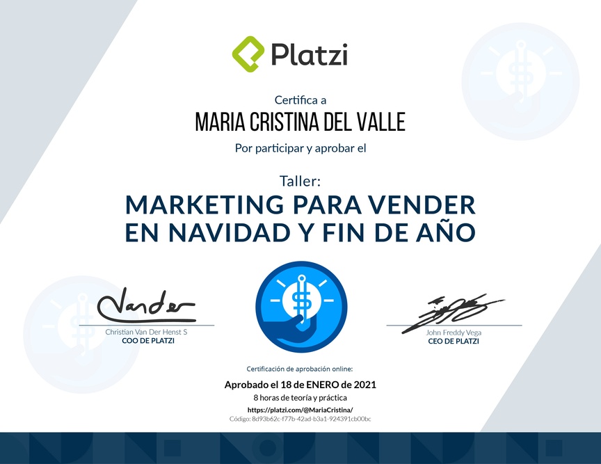 Diploma de Taller: Marketing para Vender en Navidad y Fin de Año