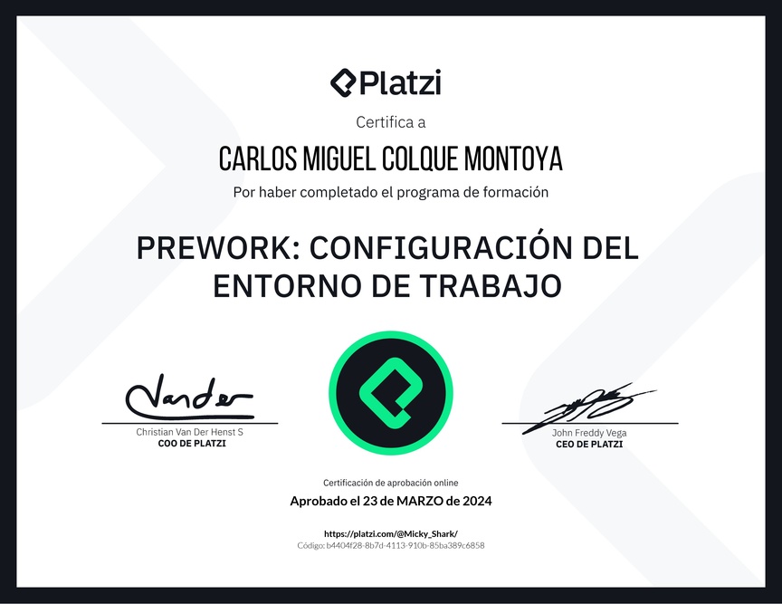 Diploma de la Ruta de Aprendizaje de Configura tu entorno de desarrollo para programar
