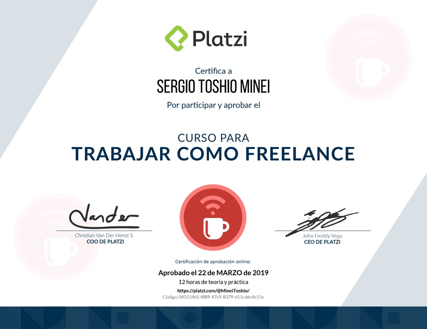 Diploma del Curso para Trabajar como Freelance