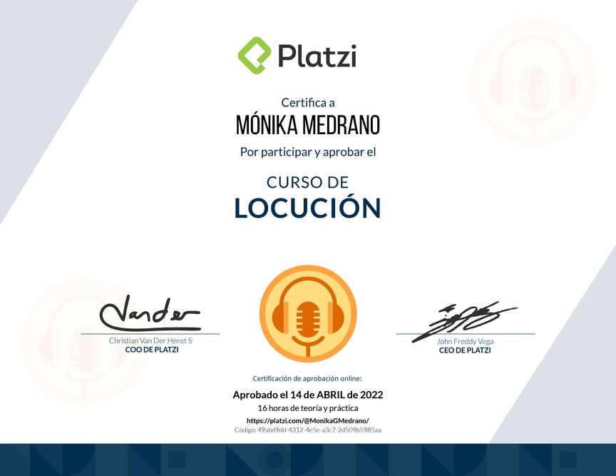 Diploma del Curso de Locución