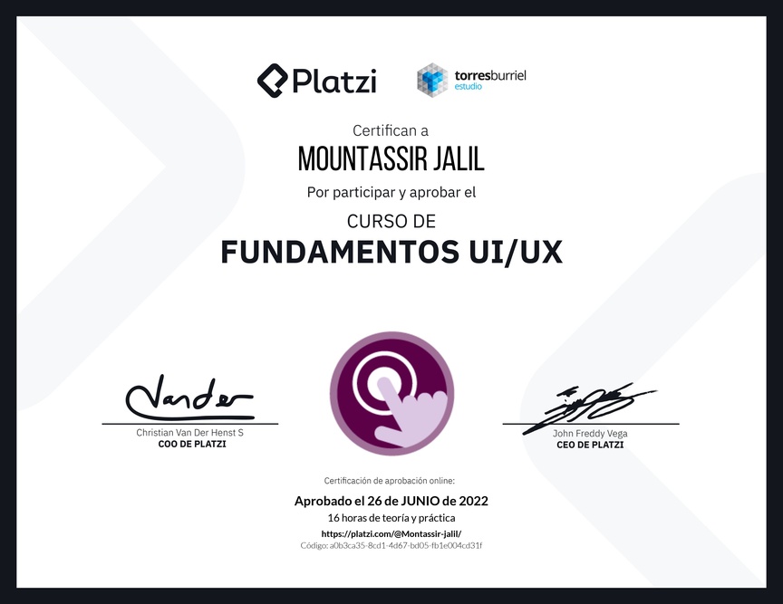 Diploma del Curso de Fundamentos UI/UX