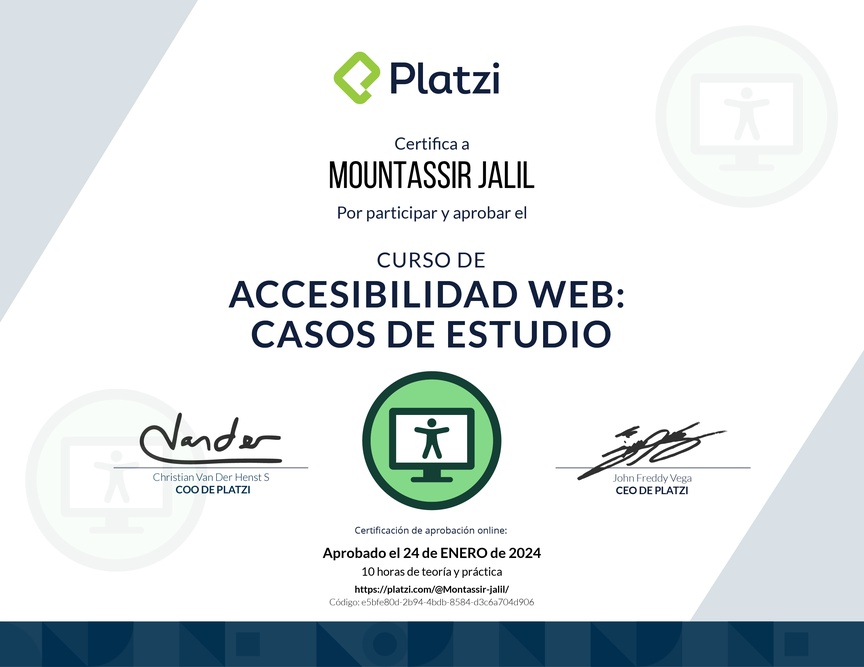 Diploma de Audiocurso de Accesibilidad Web: Casos de Estudio