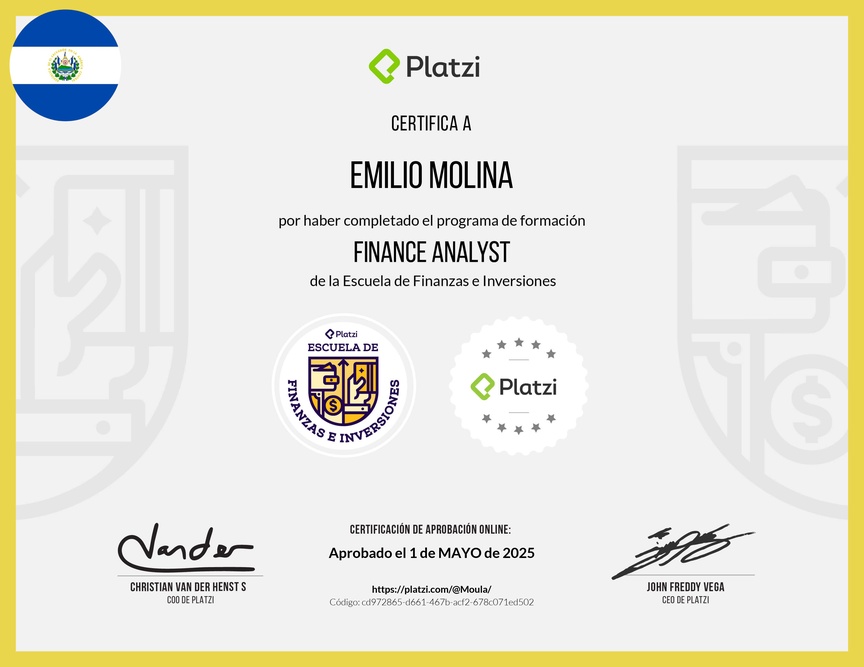 Diploma de la Ruta de Aprendizaje de Financial Analyst