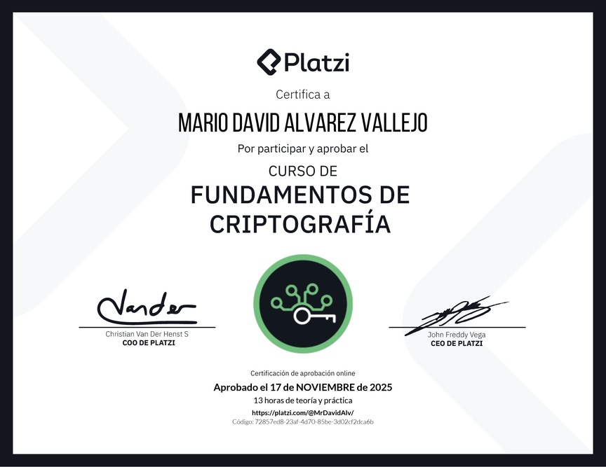 Diploma del Curso de Fundamentos de Criptografía