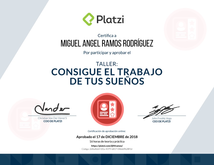 Diploma de Taller: Consigue el Trabajo de tus Sueños
