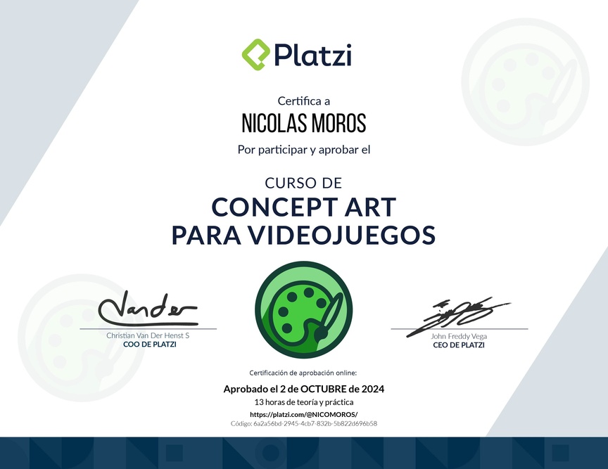 Diploma del Curso de Arte para Videojuegos: Concept Art