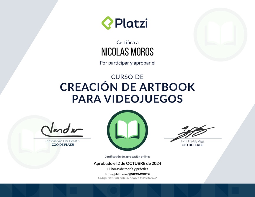 Diploma del Curso de Arte para Videojuegos: El Artbook