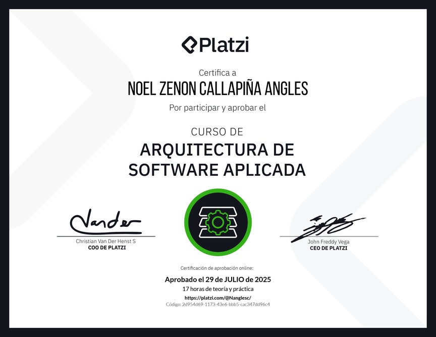 Diploma del Curso de Arquitectura de Software Aplicada