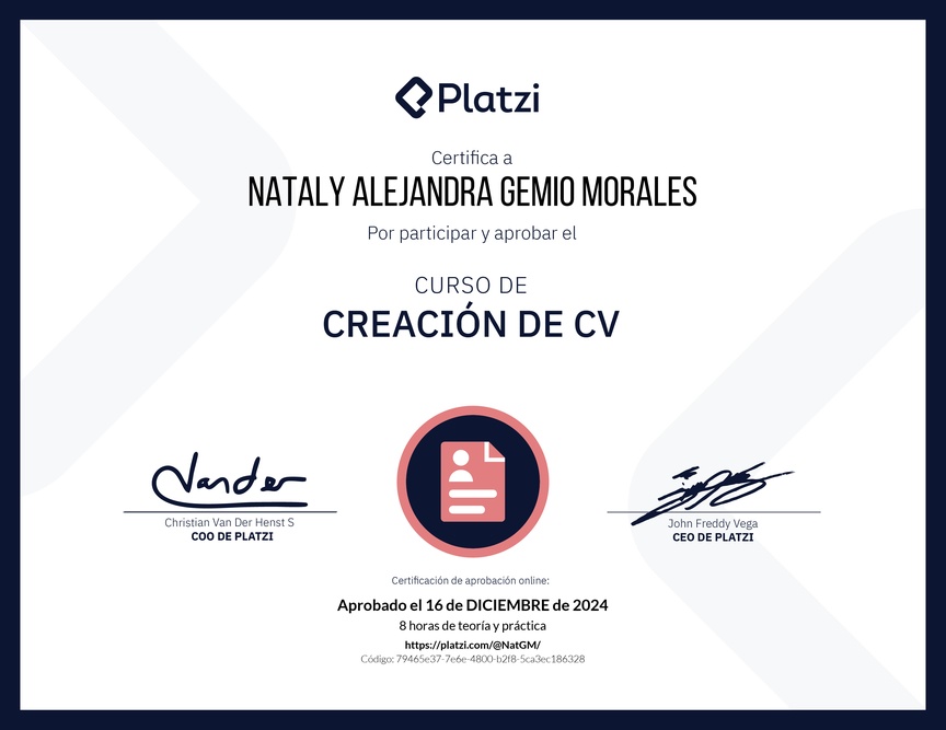 Diploma del Curso de Creación de CV