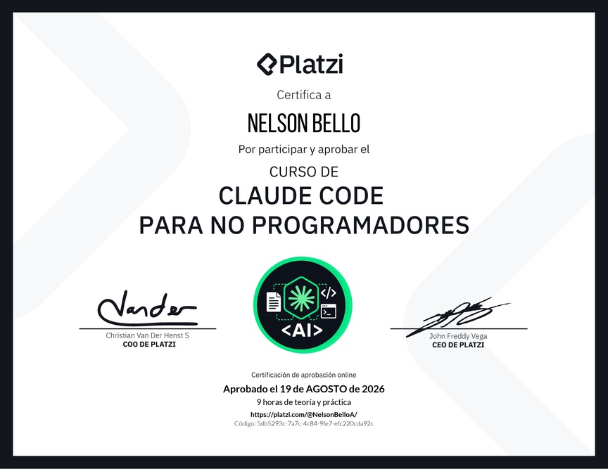 Diploma del Curso de Claude Code para No Programadores