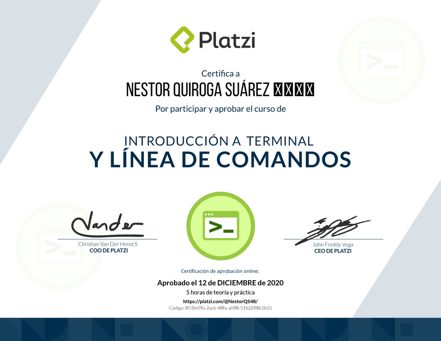 Diploma de Introducción a Terminal y Línea de Comandos 2018