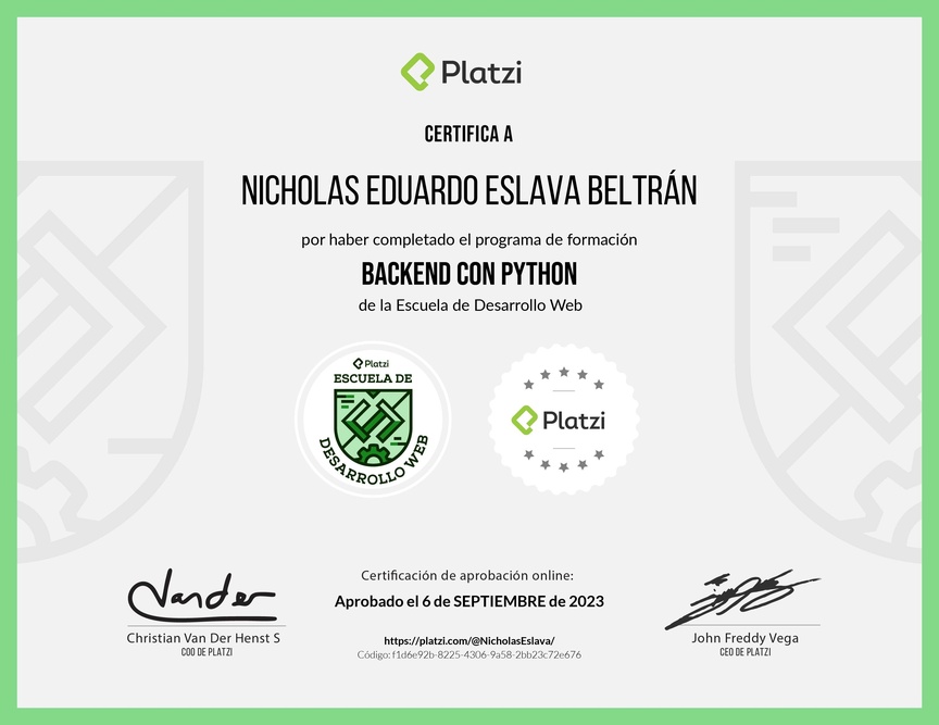 Diploma de la Ruta de Aprendizaje de Python: De Cero a Experto
