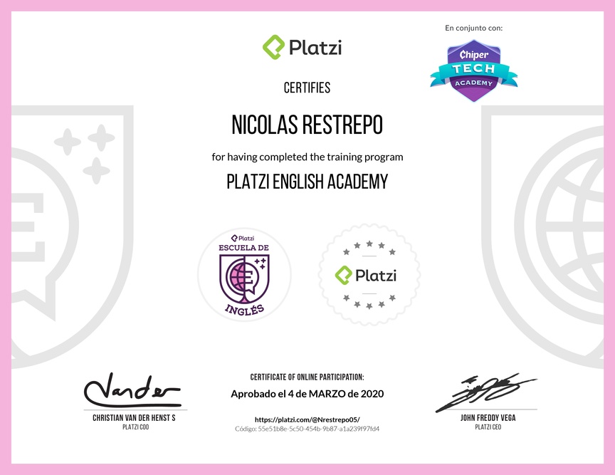 Diploma de la Ruta de Aprendizaje de English Learning
