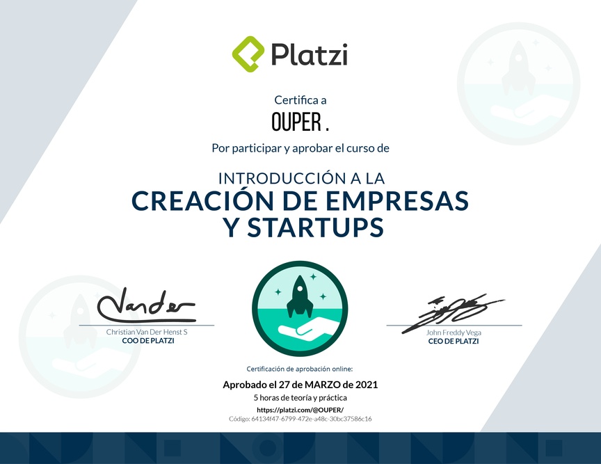 Diploma de Introducción a la Creación de Empresas y Startups
