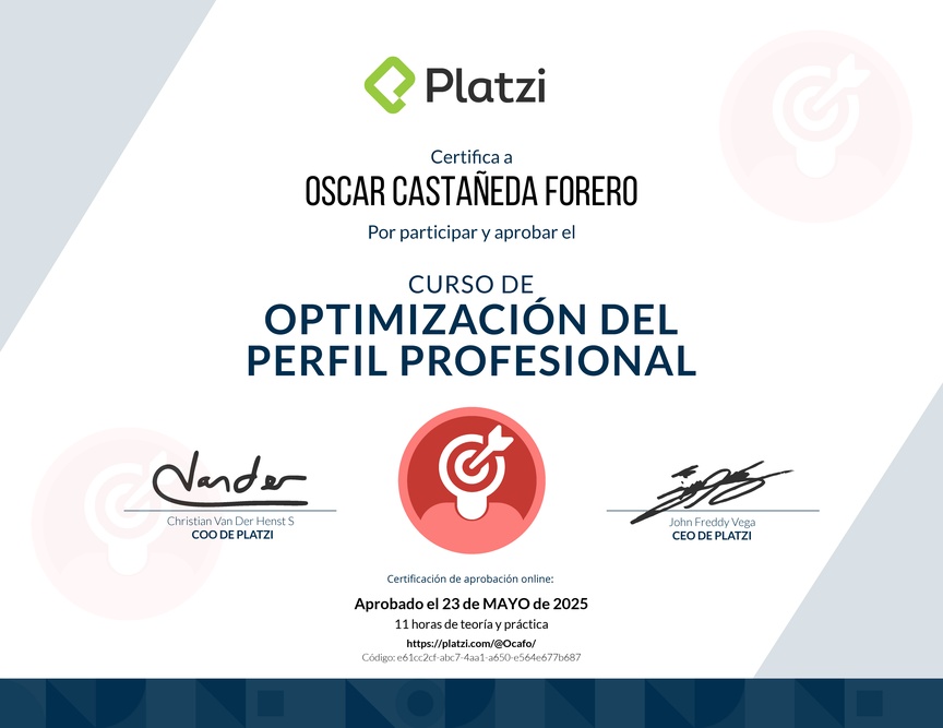 Diploma del Curso para Mejorar tu Perfil Profesional