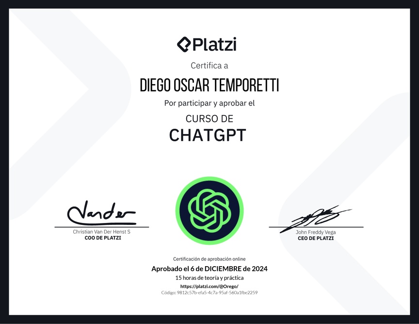 Diploma del Curso de ChatGPT