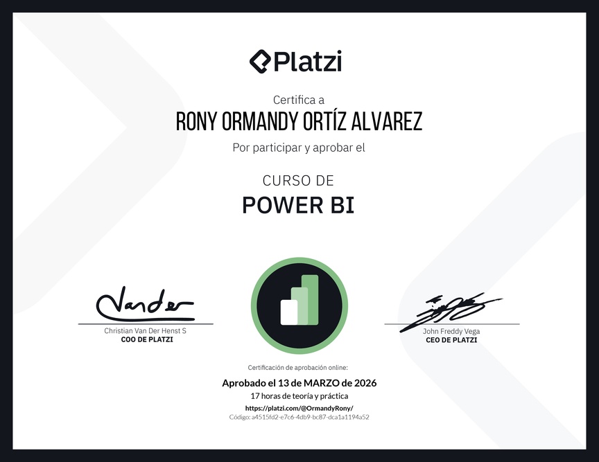 Diploma del Curso de Power BI