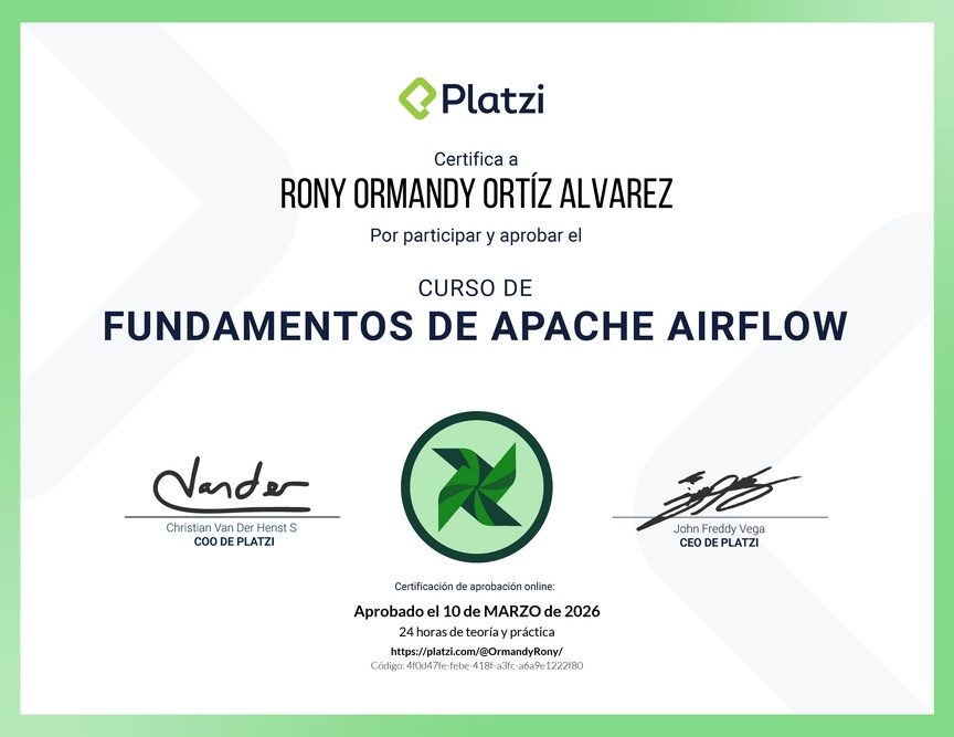 Diploma del Curso de Fundamentos de Apache Airflow