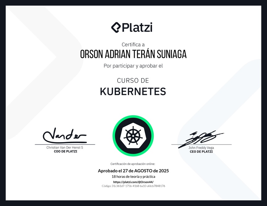 Diploma del Curso de Kubernetes