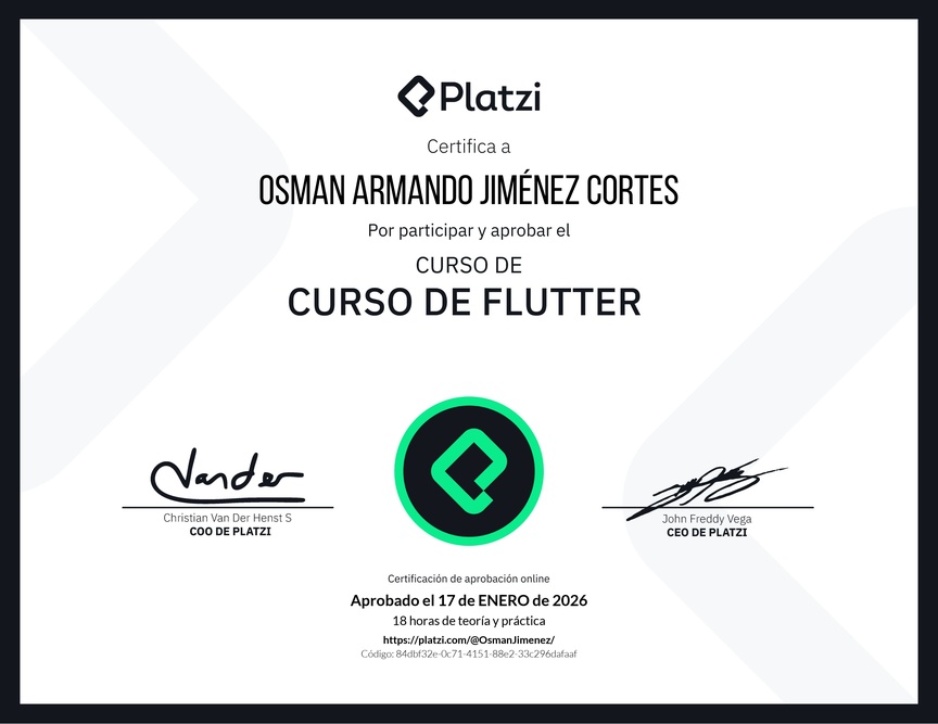 Diploma del Curso de Flutter