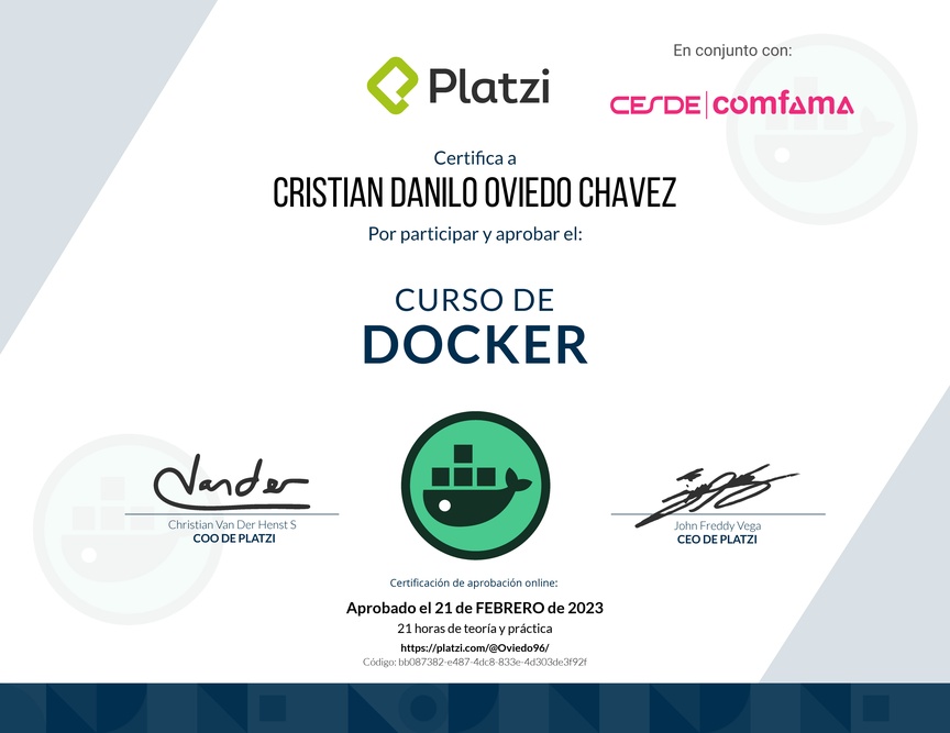 Diploma del Curso de Docker