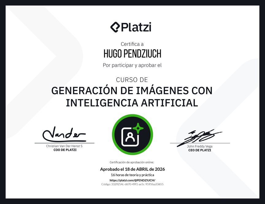Diploma del Curso de Generación de Imágenes con Inteligencia Artificial