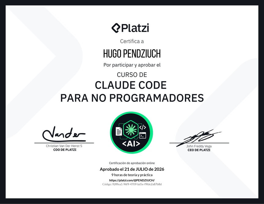 Diploma del Curso de Claude Code para No Programadores