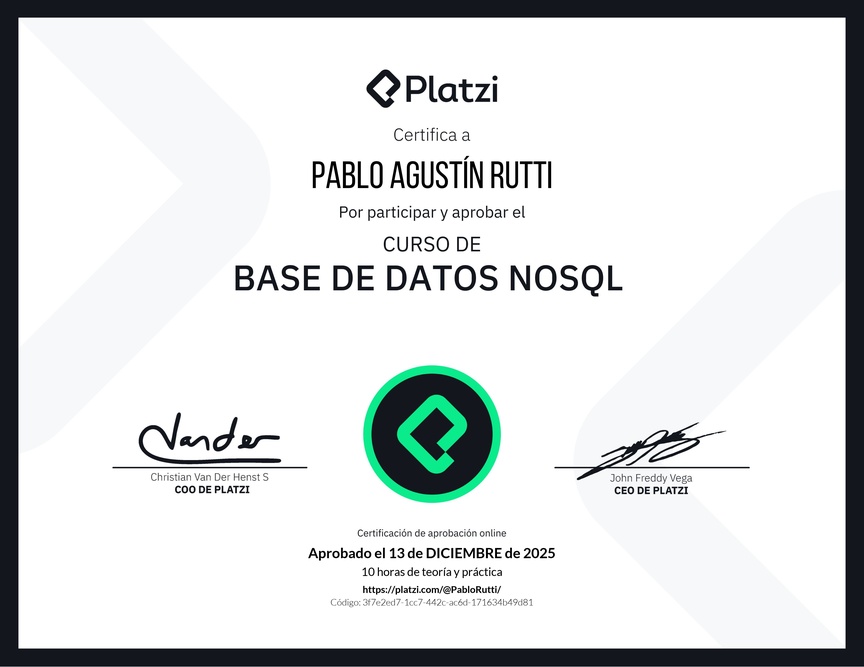 Diploma del Curso de Base de Datos NoSQL
