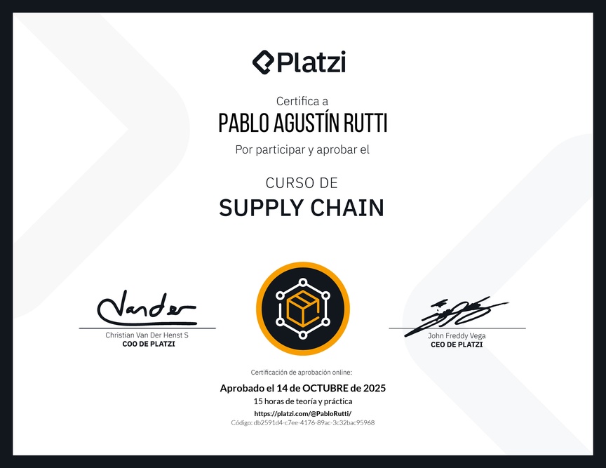 Diploma del Curso de Supply Chain
