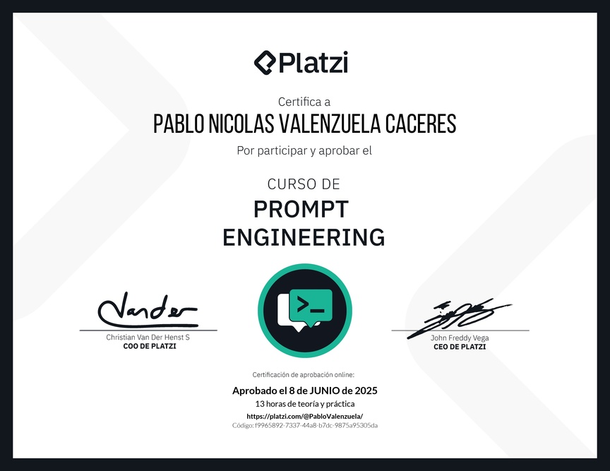 Diploma del Curso de Prompt Engineering