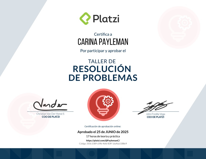 Diploma de Audiotaller de Resolución de Problemas