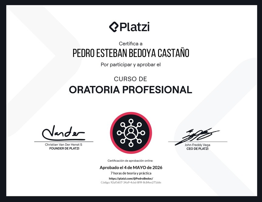 Diploma del Curso de Oratoria Profesional
