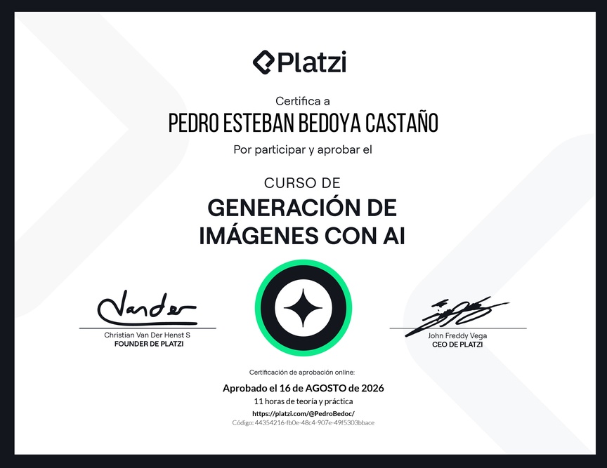 Diploma del Curso de Generación de Imágenes con IA