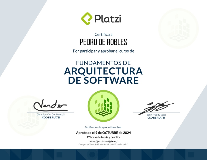 Diploma de Fundamentos de Arquitectura de Software (2018)