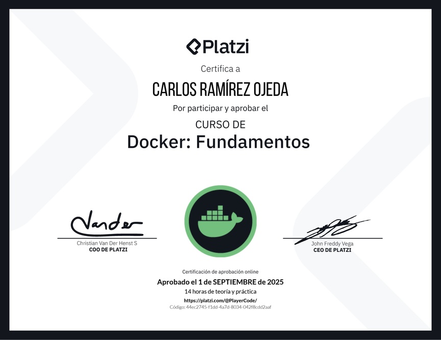 Diploma del Curso de Docker: Fundamentos