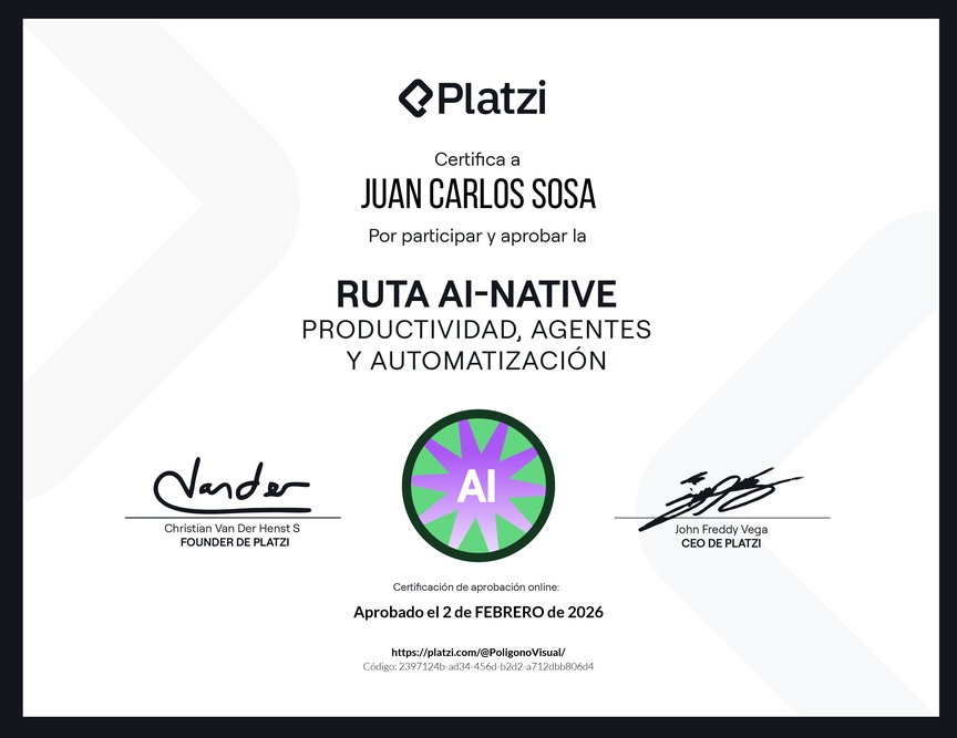 Diploma de la Ruta de Aprendizaje de AI‑Native: Productividad, Automatización y Agentes