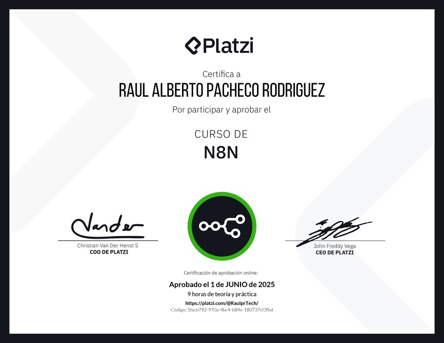 Diploma del Curso de N8N