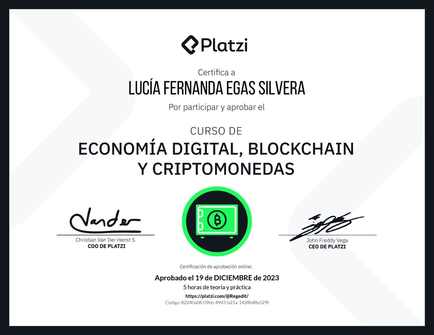 Diploma del Curso de Economía Digital: Bitcoin y criptomonedas