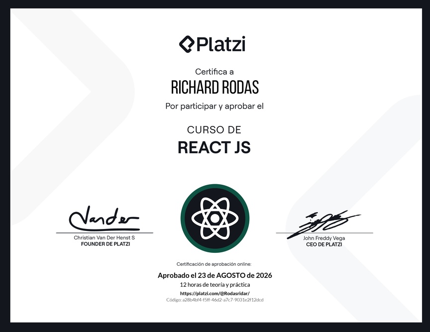 Diploma del Curso de ReactJS