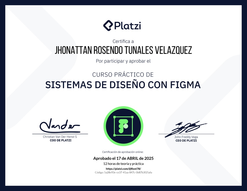 Diploma del Curso Práctico de Sistemas de Diseño con Figma