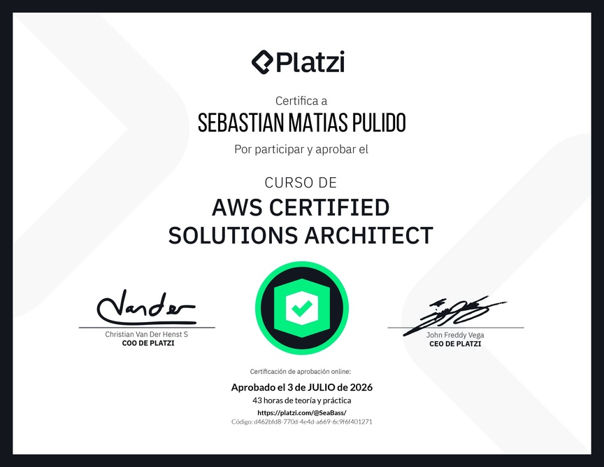 Diploma del Curso de AWS Certified Solutions Architect Associate