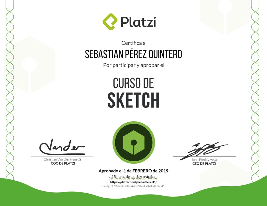 Diploma del Curso de Sketch 2017